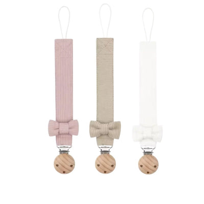 3 attache tetine rose beige blanc