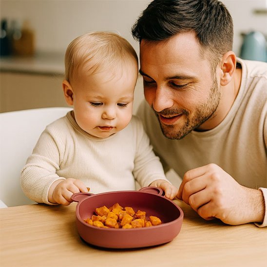 Assiette bébé ventouse sur table