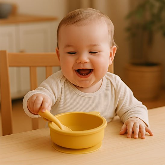 Assiette pour bébé jaune