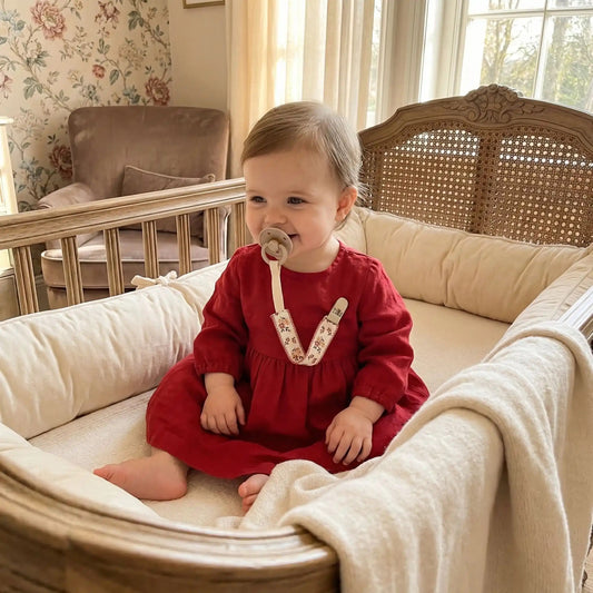 attache tetine fleur orange