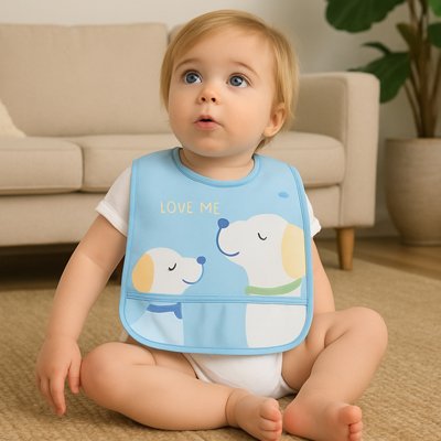 Bavoir bebe avec motif chien