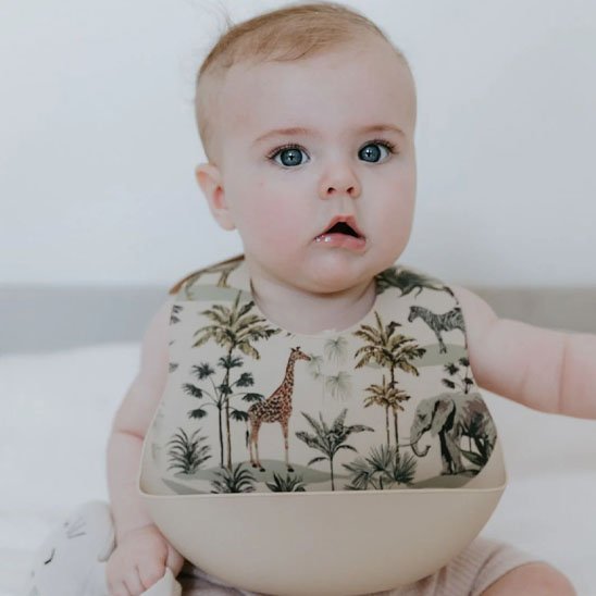 Bavoir bébé beige