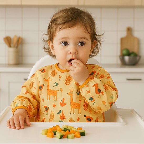 Bavoir bébé jaune avec motifs