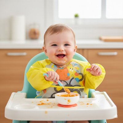 Bavoir bébé jaune