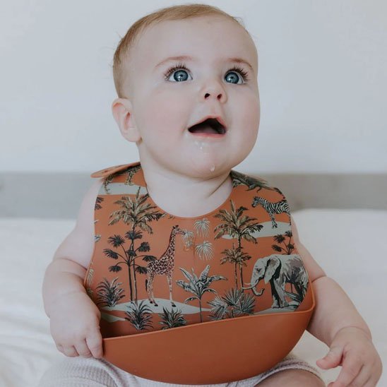 Bavoir bébé maron