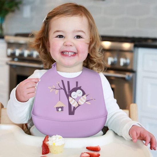 Bavoir bébé mauve