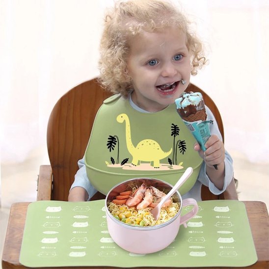 Bavoir bébé vert