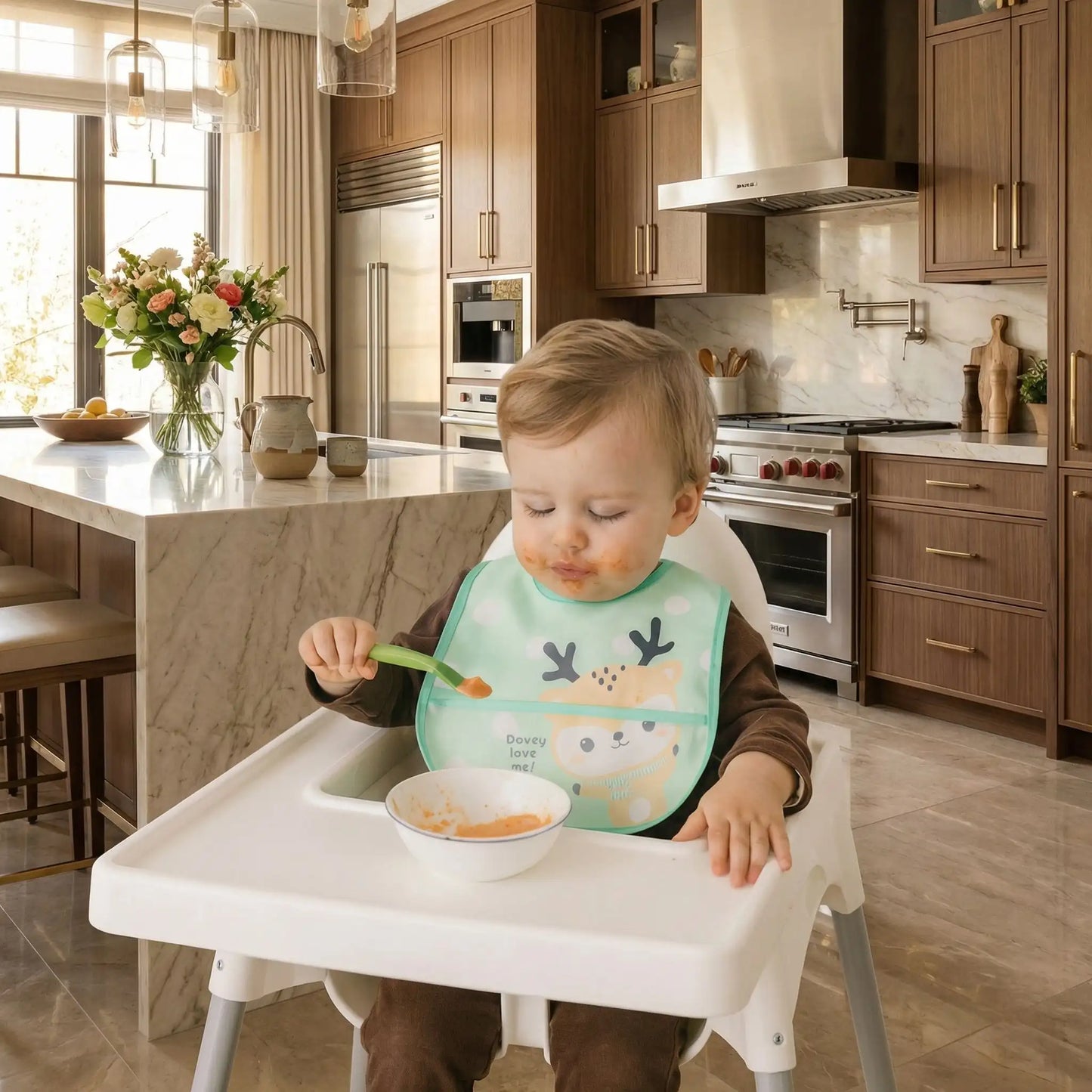 bavoir bébé vert