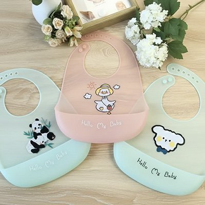 Bavoir silicone 3 motifs