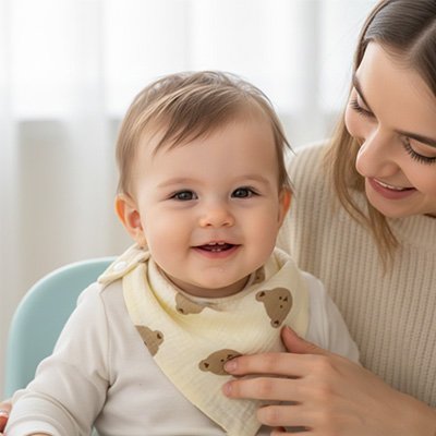 bébé porte  bandana bavoir  