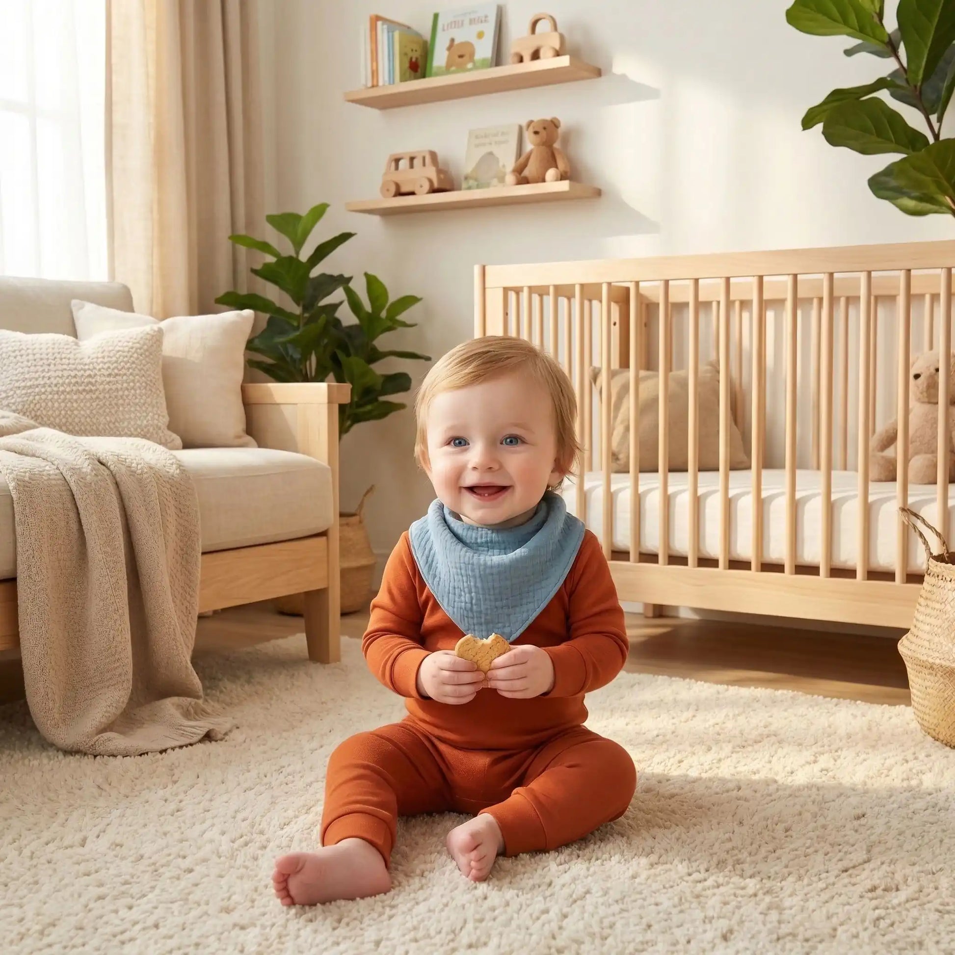 bebe porte une bavoir pandana
