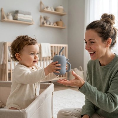 Bébé prends un verre bébé 