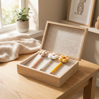 boite de rangement avec 3 attache tetine