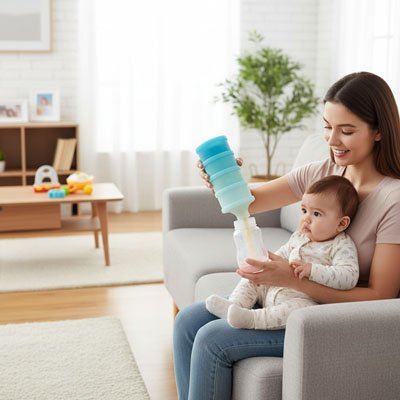 Boite doseuse lait avec maman