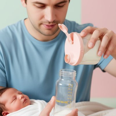 Boite doseuse lait avec papa