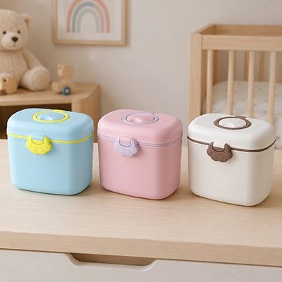 boite doseuse lait avec trois couleurs 