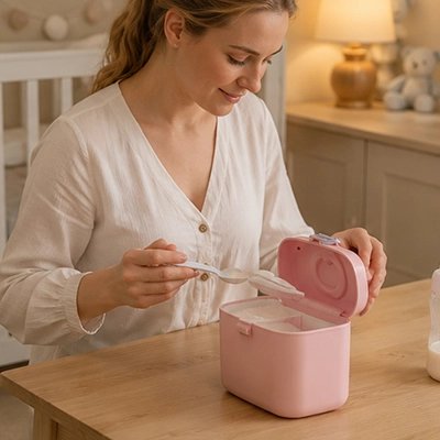 boite doseuse lait couleur rose
