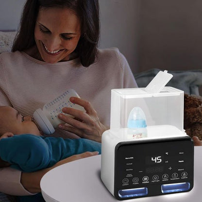 Chauffe biberon a côté du maman sur table