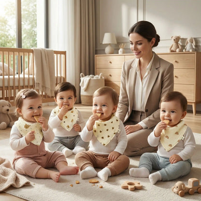 cinq enfants avec bandana bavoir