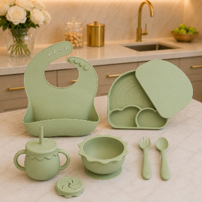 coffret repas bebe 6 pièces  vert