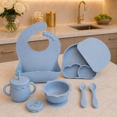 Coffret repas bebe bleu 6 pieces