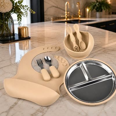Coffret repas bébé couleur kaki