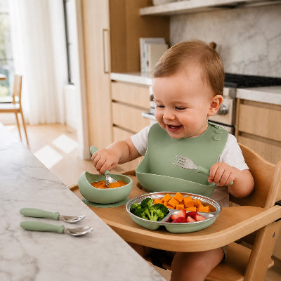 Coffret repas bébé couleur vert