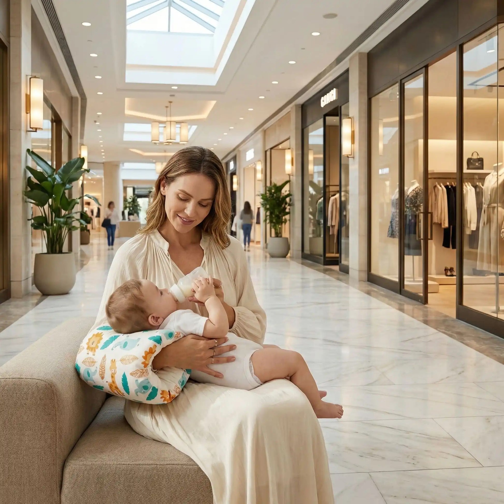 coussin allaitement maman centre commercial