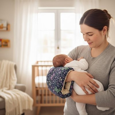 Coussin d'allaitement avec maman debout