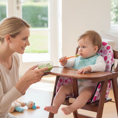 Coussin pour chaise haute rose est un équipement de repas pour bébé 