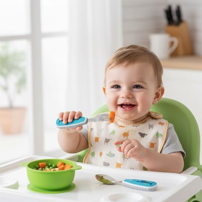 Couvert bébé​ bleu