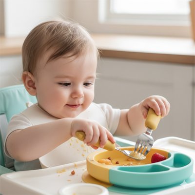 Couvert bébé​ jaune