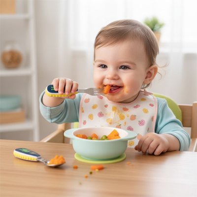 Couvert bébé​ motifs dinosaure 