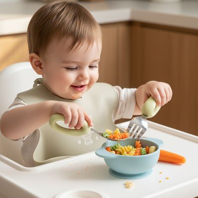 Couvert bébé​ vert