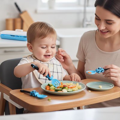Couvert pour bébé​ bleu
