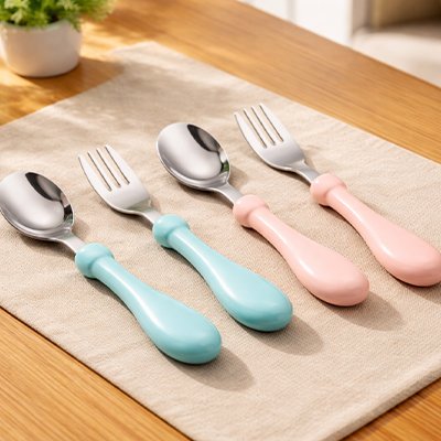 Couvert pour bébé ​rose et bleu