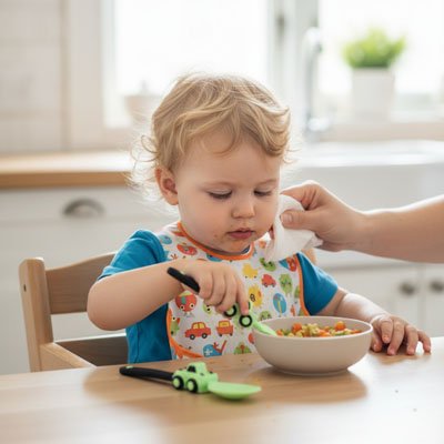 Couvert pour bébé​ vert