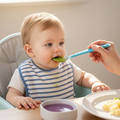 Cuillère bébé bleu
