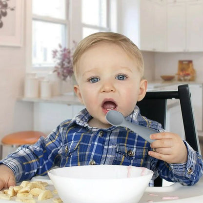 Cuillère bébé  grise avec bébé 