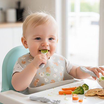 Cuillère bébé grise