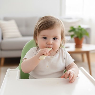 Cuillère pour bébé beige