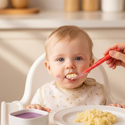 Cuillère pour bébé rouge