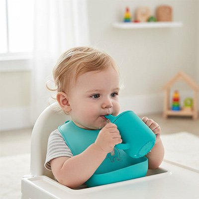 Gobelet paille bébé vert