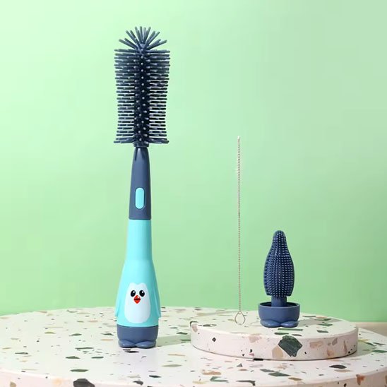 Goupillon biberon bleu
