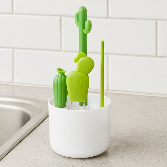 Goupillon pour biberon vert et blanc