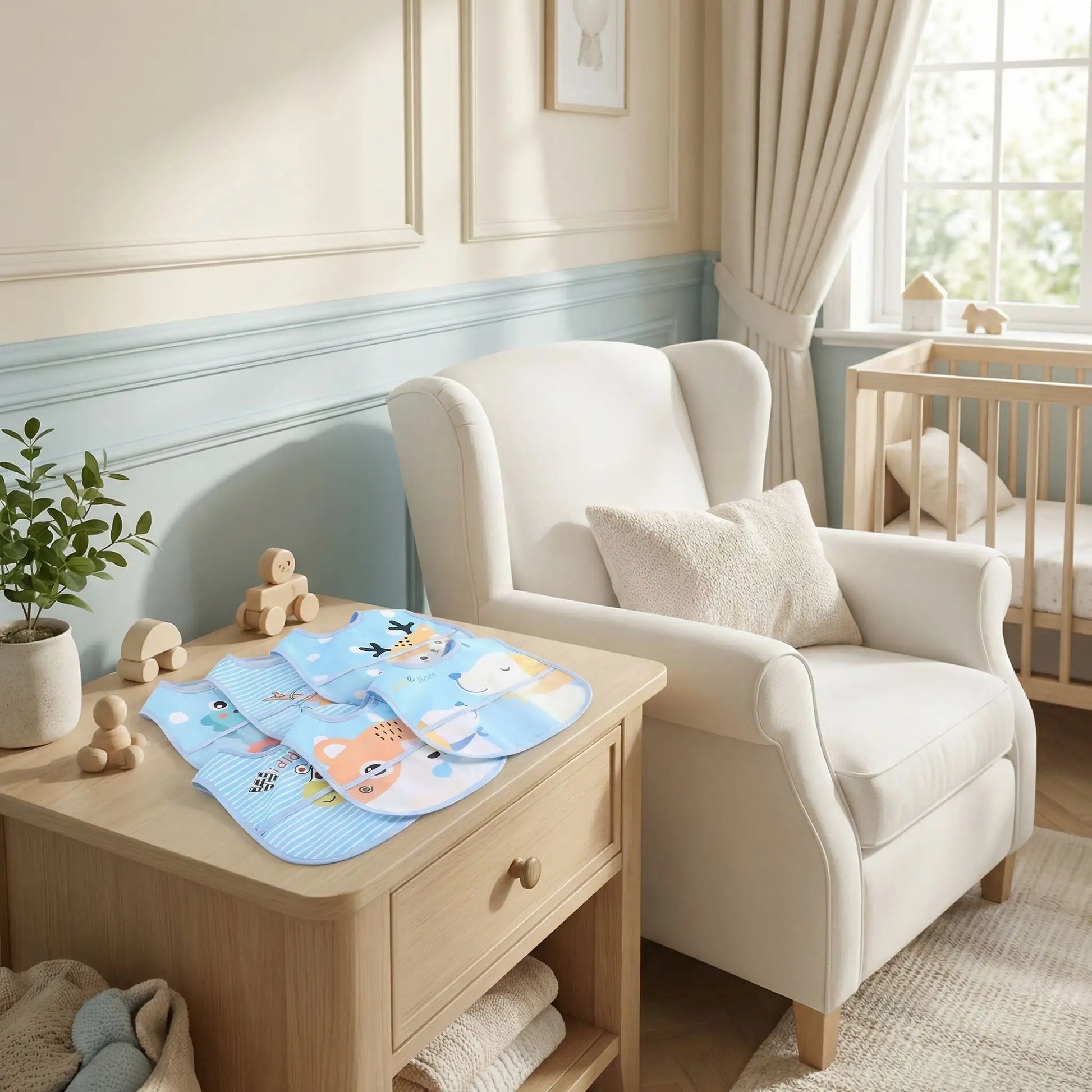 lot de bavoir bébé bleu