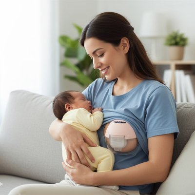 maman avec Tire lait portable 