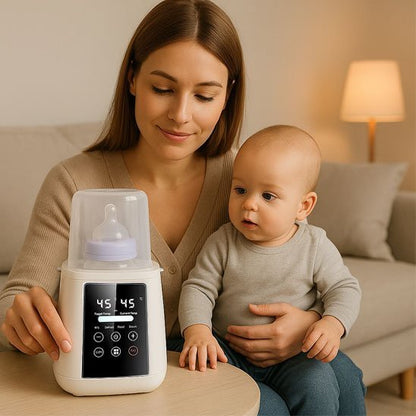 maman touche Chauffe biberon​

