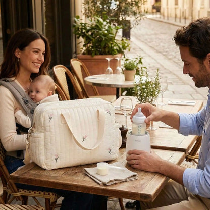 sac à langer bébé matelasse avec motif fleur tilupe 