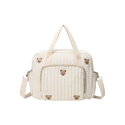 sac à langer beige avec motif ours